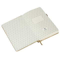 Custom Printing Hardcover Vegan Leather A5 Notebook Printing with Rear Pocket Dotted Grid Paper with Cover Box