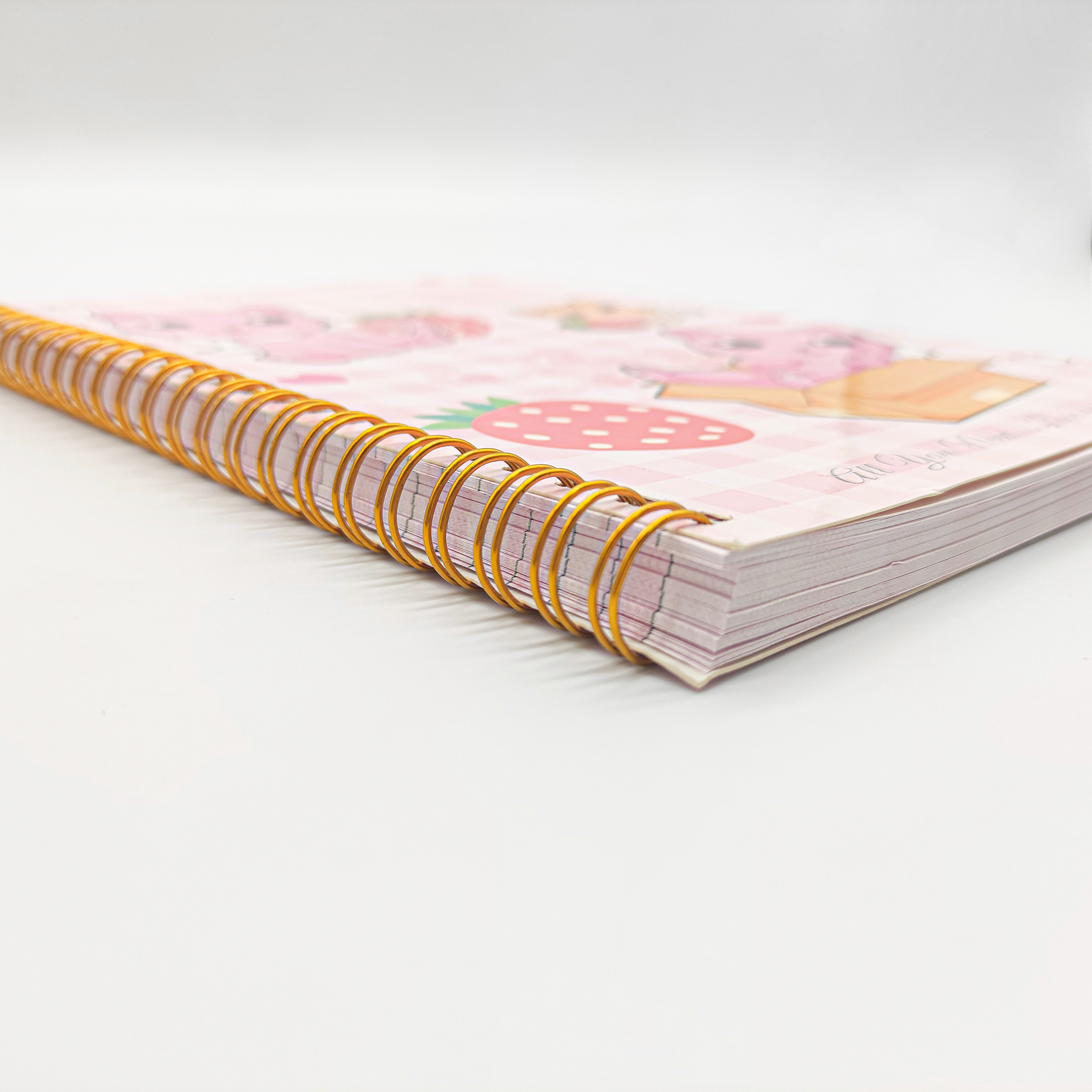 Custom Spiral Notebook A4/A5 Metal Ring Wire Binding Hard Cover Printed Offset on Kraft Paper and Cardboard for Notepad Use