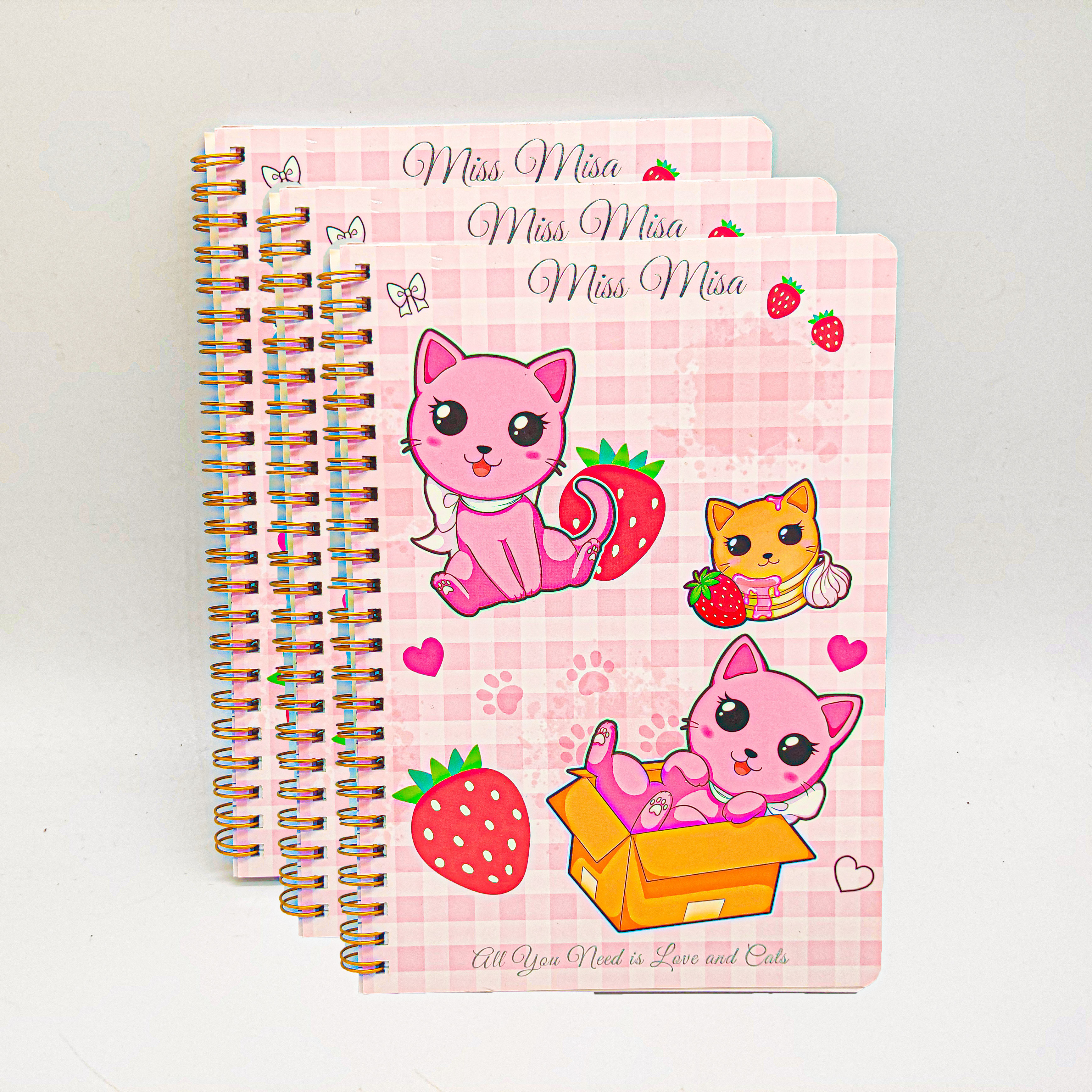 Custom Spiral Notebook A4/A5 Metal Ring Wire Binding Hard Cover Printed Offset on Kraft Paper and Cardboard for Notepad Use