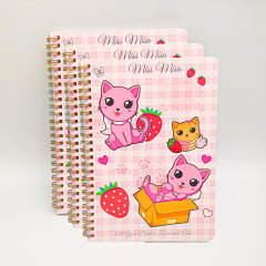 Custom Spiral Notebook A4/A5 Metal Ring Wire Binding Hard Cover Printed Offset on Kraft Paper and Cardboard for Notepad Use