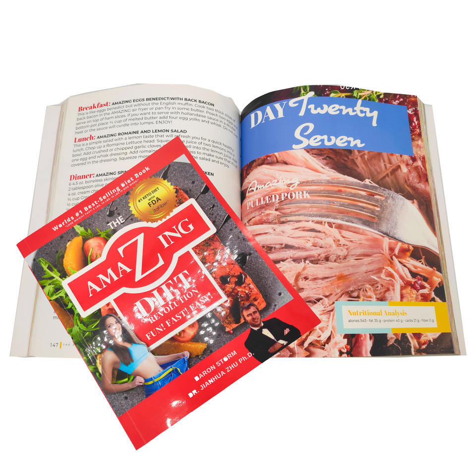 Catalogues alimentaires et livres de recettes personnalisés en couleur de haute qualité, couverture rigide, impression offset sur papier kraft