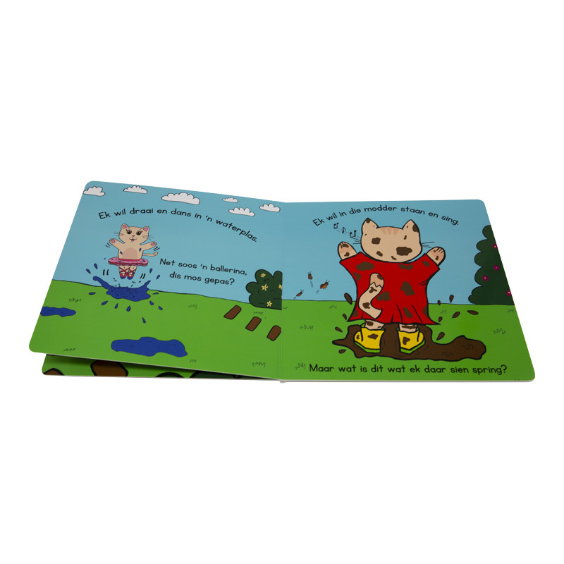 Custom Full Color Cardboard Hard Cover Board Book with Perfect Binding Offset Printing & Film Lamination for Children's Stories