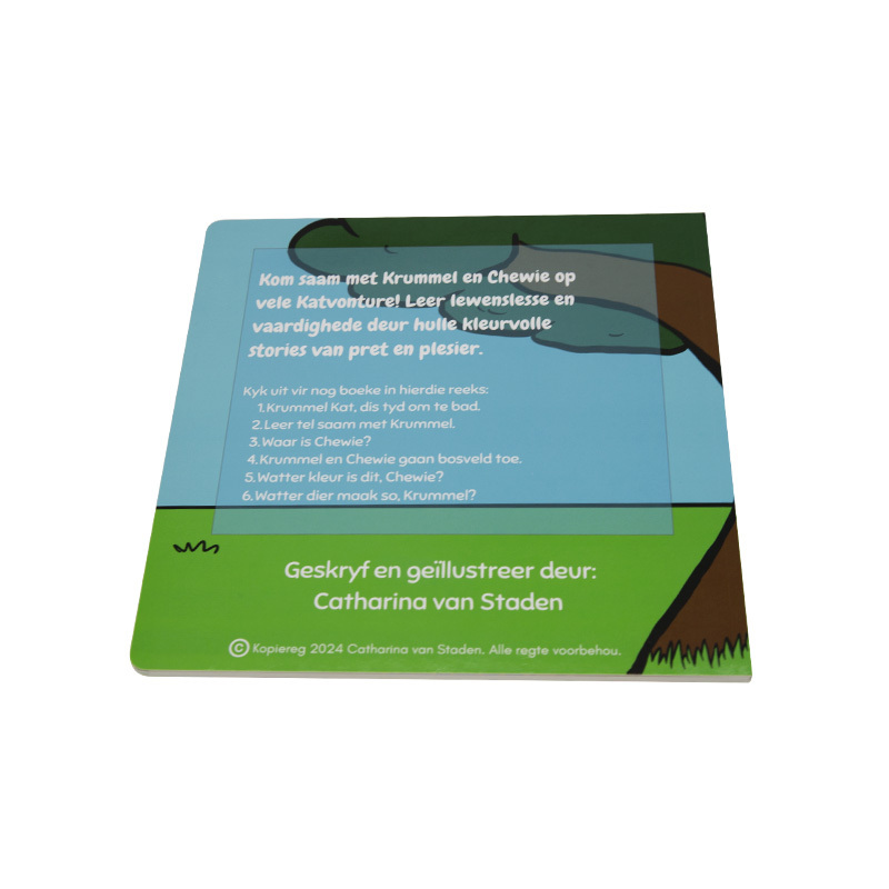Custom Full Color Cardboard Hard Cover Board Book with Perfect Binding Offset Printing & Film Lamination for Children's Stories