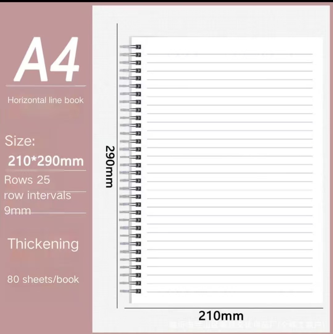 Custom MM Brand MM1106 Business Promotion Gift Spiral Binding High Quality Paper Hardcover A4 60 Sheets Diary Notebook