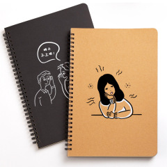 Custom Kraft Paper Hardcover Spiral Notebooks/notepad Printing for Promotional