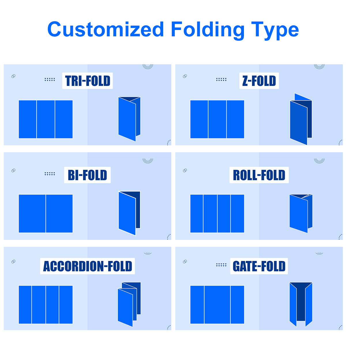 Factory Personalized Custom Flyer Printing Folded Leaflet Propagandist Manual Art Exhibition Promotional Trifold Brochure