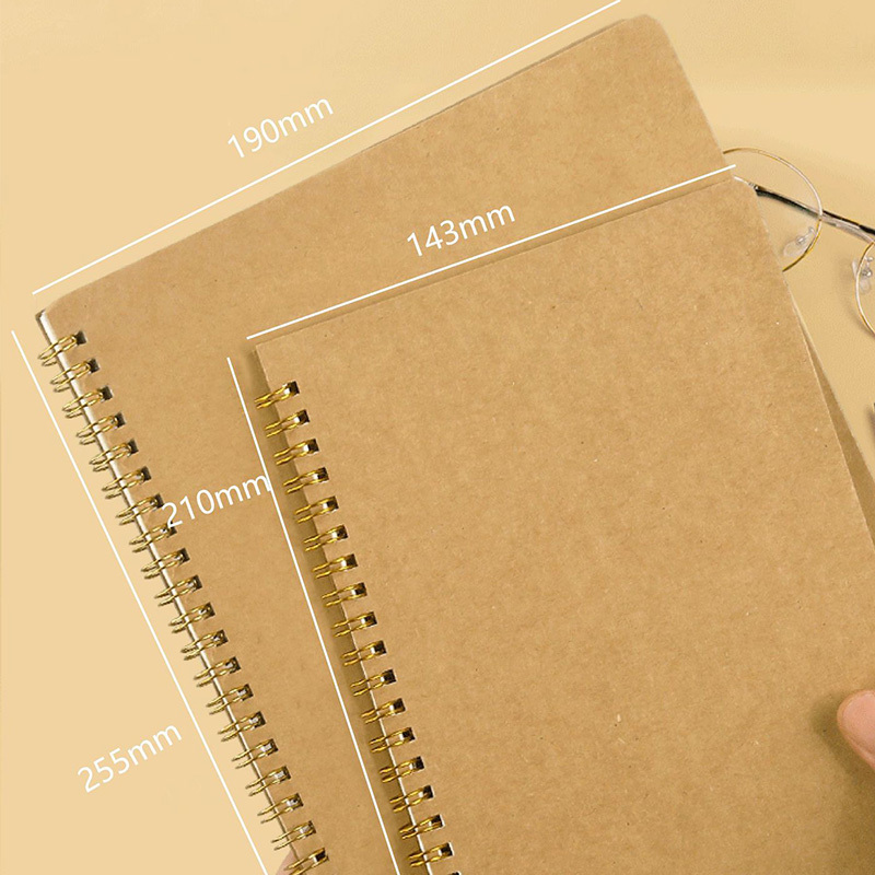 Custom Kraft Paper Hardcover Spiral Notebooks/notepad Printing for Promotional
