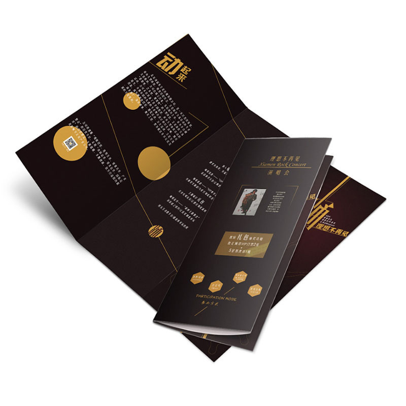 OEM Custom Catalog & Flyers Printing Service Tri-Fold Flyer Folding Leaflet Brochure & Postcard Made from Cardboard