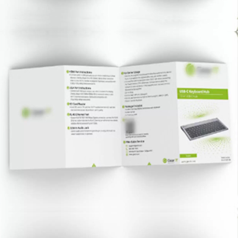 Custom 200gsm Trifold Business Flyer Leaflet Catalogue Hard Cover Colour Booklet with Fancy Paper Printing Service