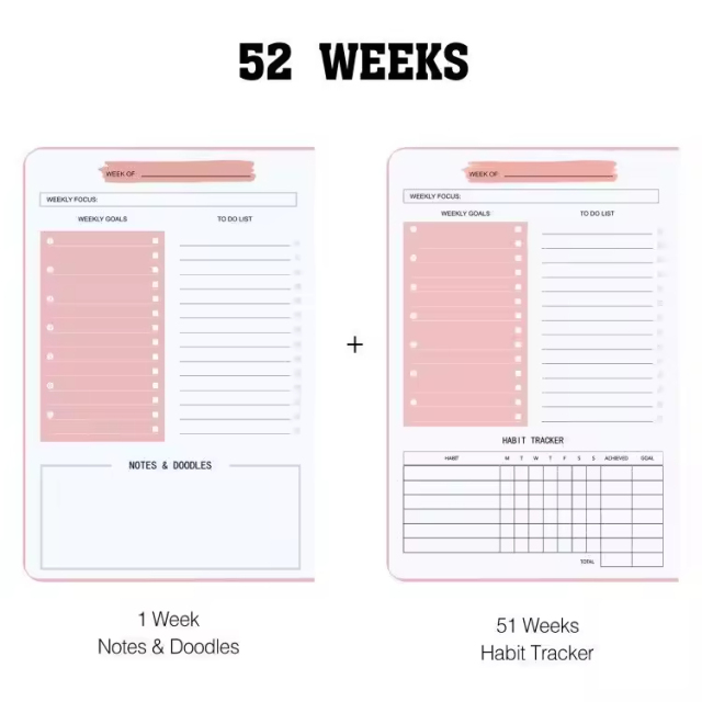 Notebooks Customizable A4 Journal Custom Printed Notebook A5 Study Organizer Daily Planner with Logo 2025