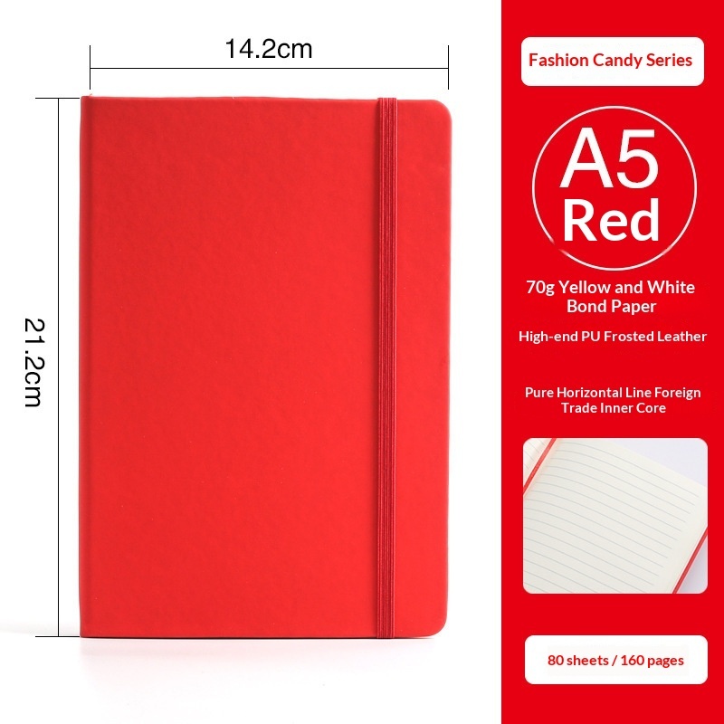 Wholesale Manufactured A5 80 Sheets Gift Hardcover Strap Notepad Student Diary Notebook for Office Use