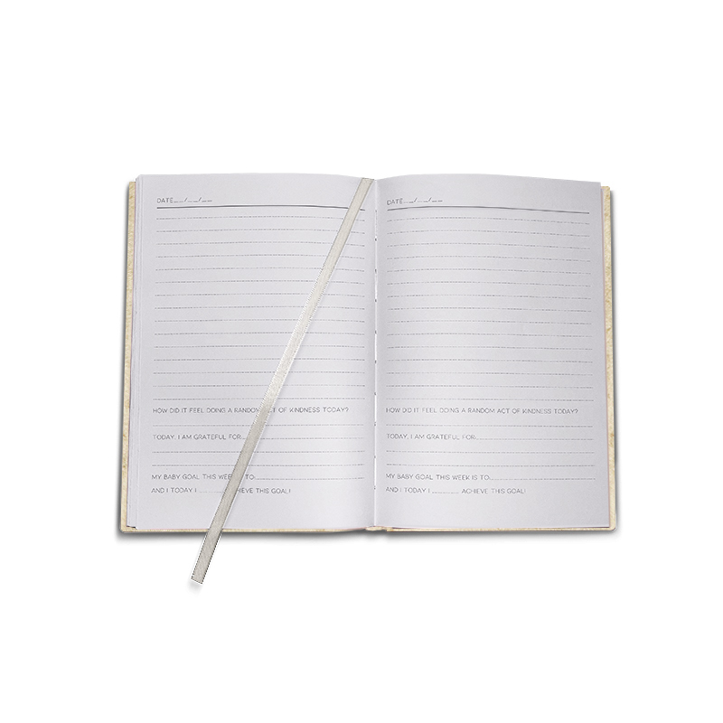 Custom Printing Service Customised Diary Planner Journal Hardcover Fabric Cover A5 Notebook Journal With Ribbons