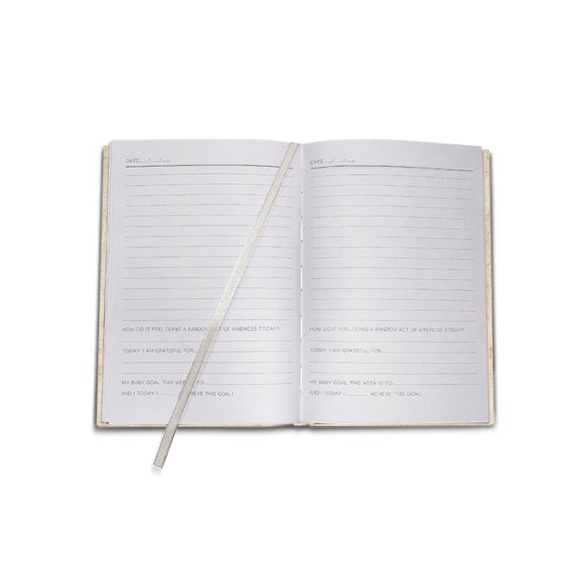 Custom Printing Service Customised Diary Planner Journal Hardcover Fabric Cover A5 Notebook Journal With Ribbons