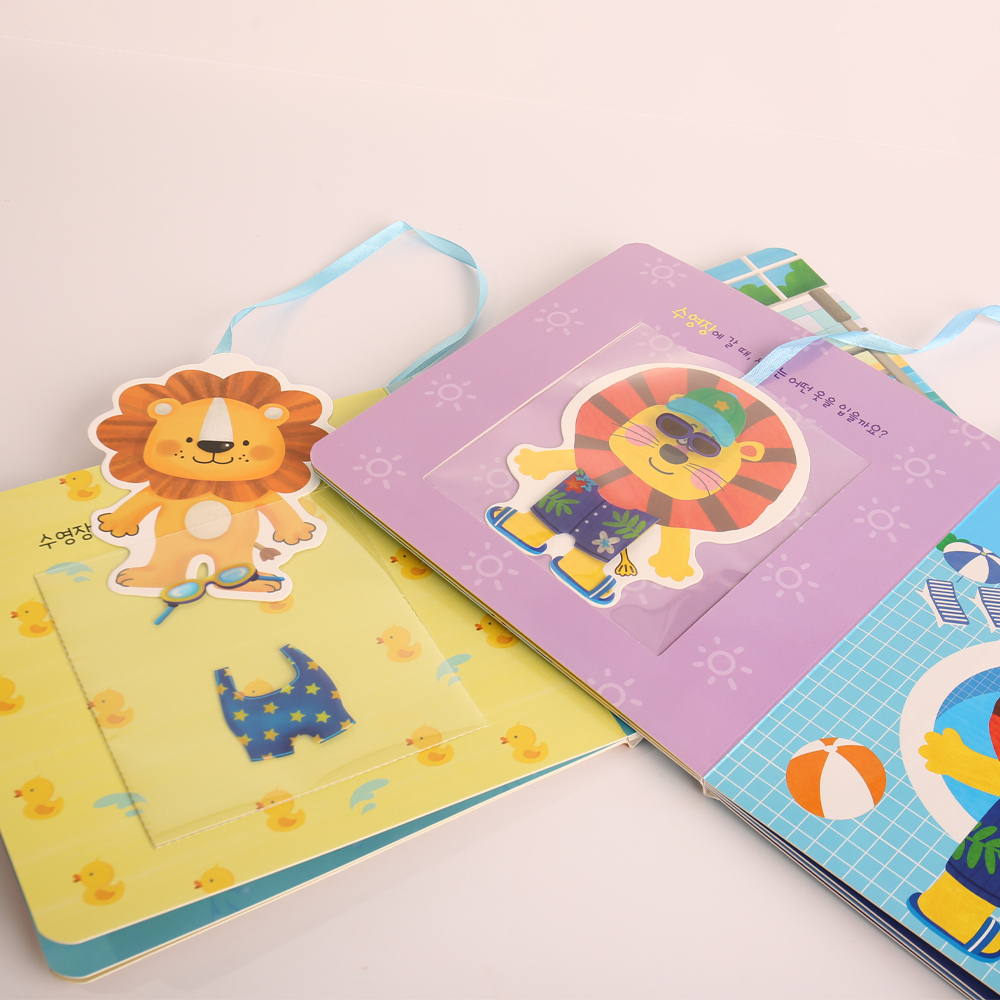 Factory Custom Thick Paper Books for Children Offset Printed Hardcover Fun Toys Book Dress Lion Quality Packaging Printing
