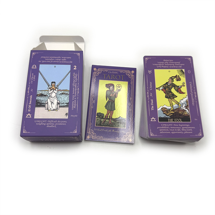 Custom Paper Tarot Cards Printing Full Color Printed Desk Game Card Playing Card with Guidebook