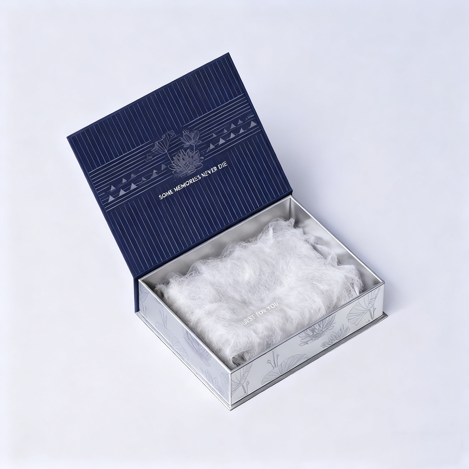 Custom Recycled Materials Embossed Magnet Gift Box Sponge Lining Luxury Paper Rigid Wedding Package for Album Memories