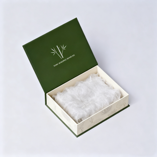 Custom Recycled Materials Embossed Magnet Gift Box Sponge Lining Luxury Paper Rigid Wedding Package for Album Memories