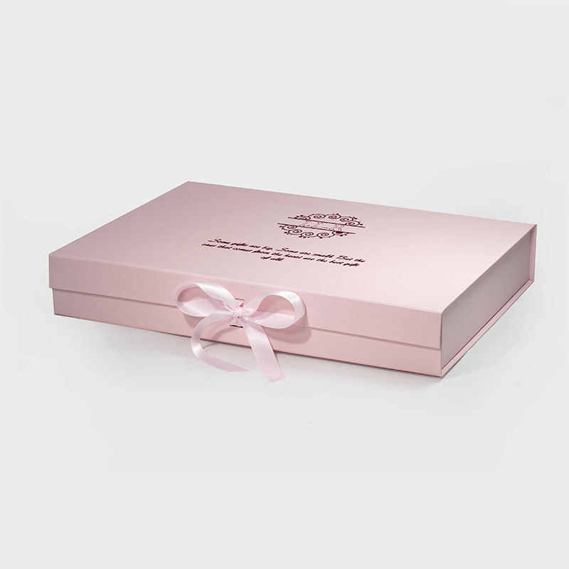 Custom Gift Boxes with Logo | Recyclable Folding Cardboard Packaging Boxes with Ribbon