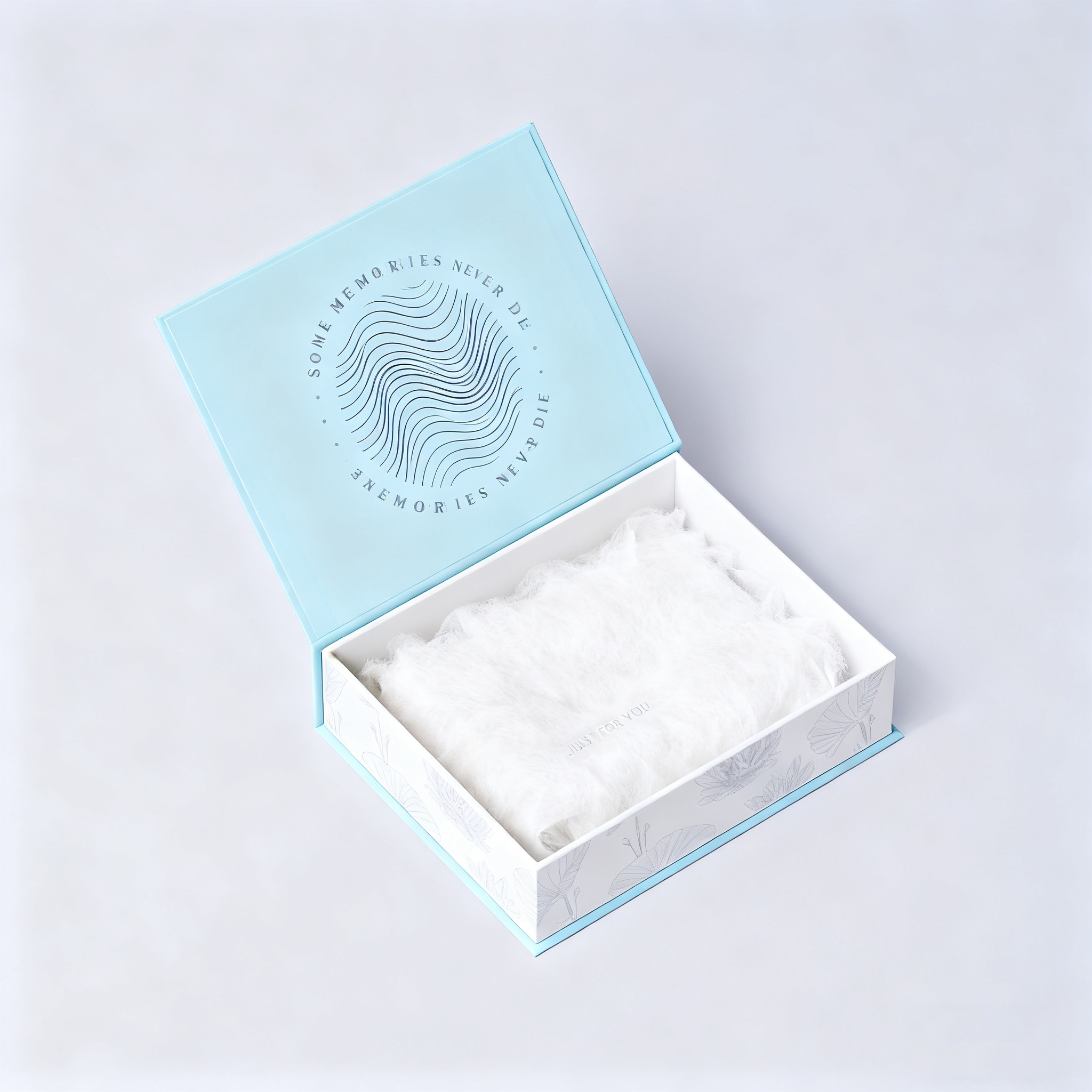 Custom Recycled Materials Embossed Magnet Gift Box Sponge Lining Luxury Paper Rigid Wedding Package for Album Memories