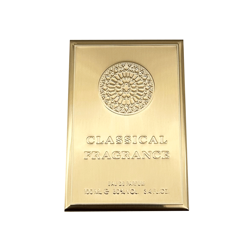 Luxury Gold Foil Metal Perfume Labeling | Riyadh Flower Series Custom Metal Label