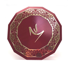 Custom Luxury Metal Perfume Labeling – Arabic & English Logo Metal Sticker