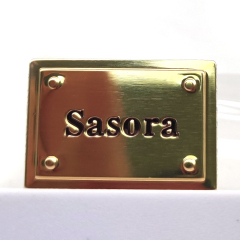 Custom Luxury Metal Perfume Labeling – Arabic & English Logo Metal Sticker