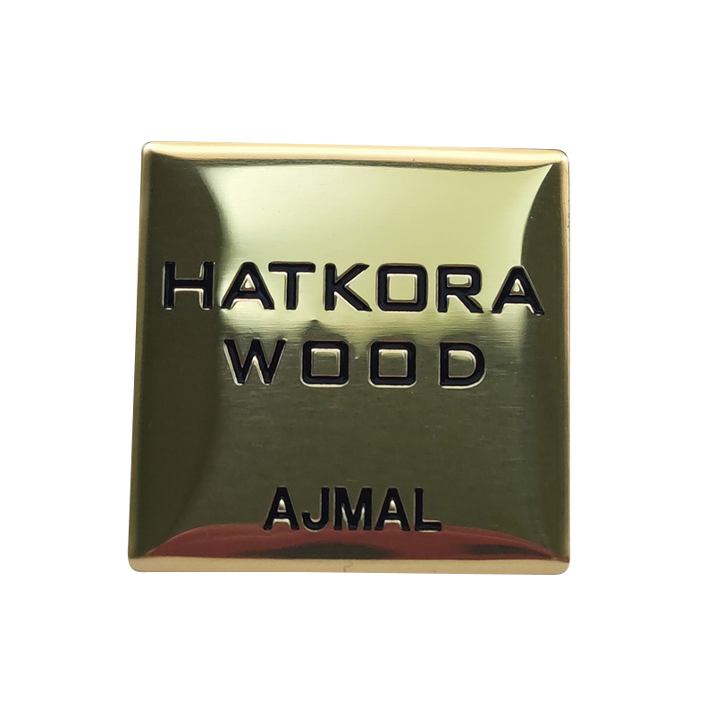 Custom Luxury Metal Perfume Labeling – Arabic & English Logo Metal Sticker