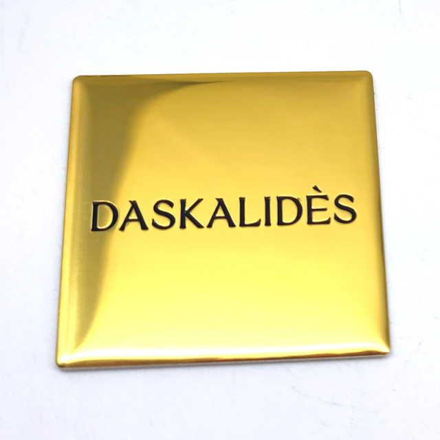 Custom Square Mirror Gold Metal Label for Luxury Brand Packaging