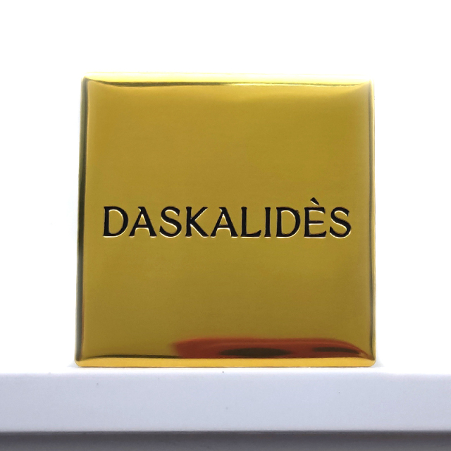 Custom Square Mirror Gold Metal Label for Luxury Brand Packaging