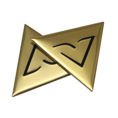 Custom Square Mirror Gold Metal Label for Luxury Brand Packaging