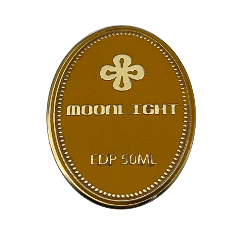 Custom Gold Metal Perfume Labeling | PRIDE MOONLIGHT EDP Luxury Metal Sticker