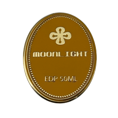 Custom Gold Metal Perfume Labeling | PRIDE MOONLIGHT EDP Luxury Metal Sticker