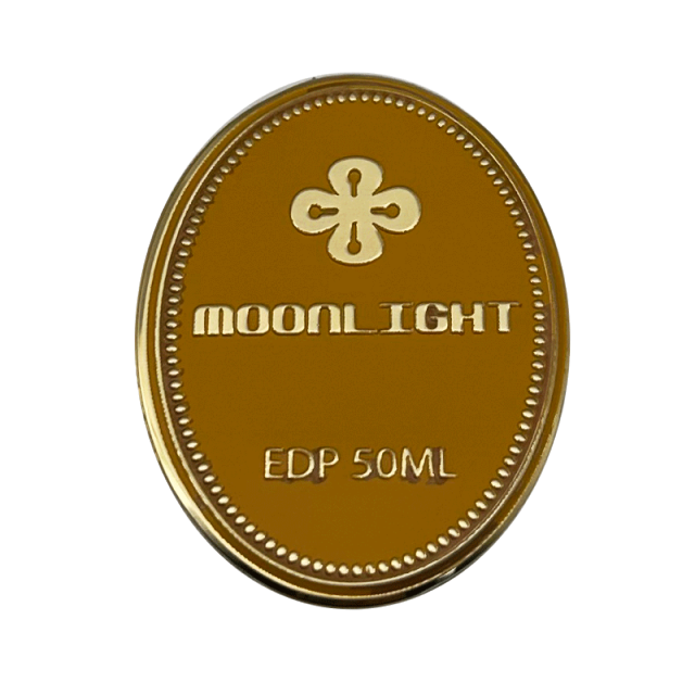 Custom Gold Metal Perfume Labeling | PRIDE MOONLIGHT EDP Luxury Metal Sticker