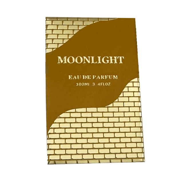 Custom Gold Metal Perfume Labeling | PRIDE MOONLIGHT EDP Luxury Metal Sticker