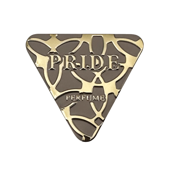 Custom Gold Metal Perfume Labeling | PRIDE MOONLIGHT EDP Luxury Metal Sticker