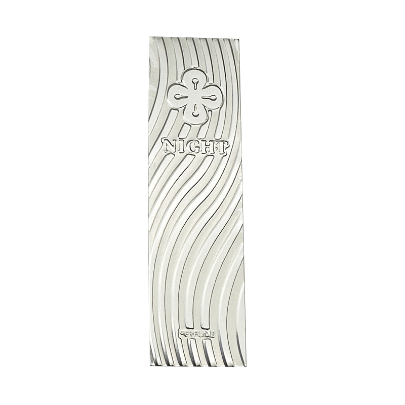 Custom Red Metal Perfume Labeling | NIGHT Series Luxury Embossed Metal Sticker
