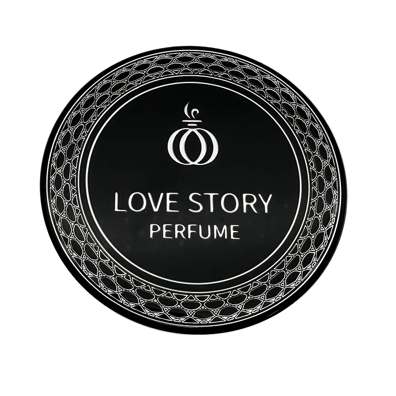 Custom Red Metal Perfume Labeling | NIGHT Series Luxury Embossed Metal Sticker