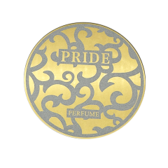 Custom Red Metal Perfume Labeling | NIGHT Series Luxury Embossed Metal Sticker