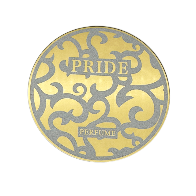 Custom Red Metal Perfume Labeling | NIGHT Series Luxury Embossed Metal Sticker