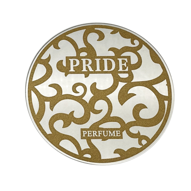 Custom Red Metal Perfume Labeling | NIGHT Series Luxury Embossed Metal Sticker