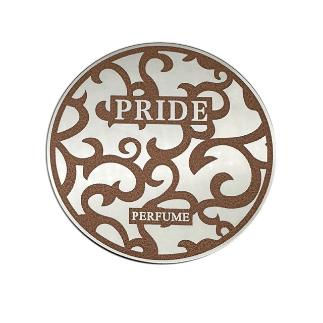 Custom Red Metal Perfume Labeling | NIGHT Series Luxury Embossed Metal Sticker
