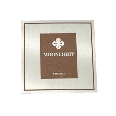 High-End Metal Perfume Label with Floral Logo | MOONLIGHT PERFUME Custom Sticker