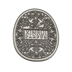 High-End Metal Perfume Label with Floral Logo | MOONLIGHT PERFUME Custom Sticker