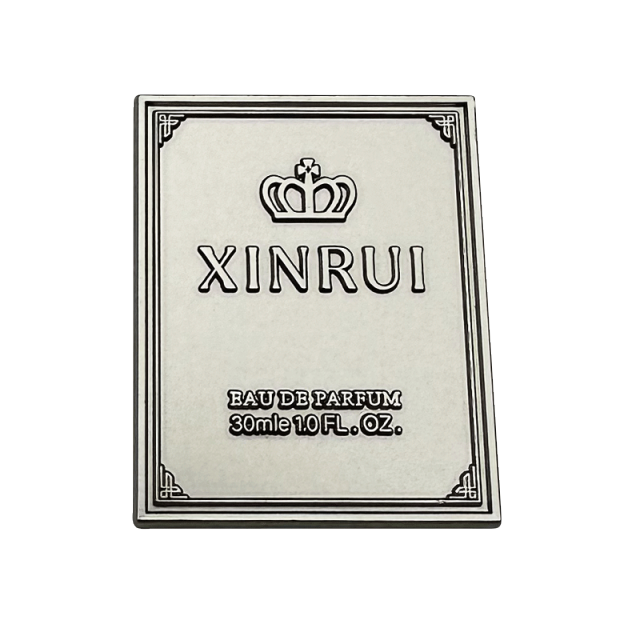 High-End Metal Perfume Label with Floral Logo | MOONLIGHT PERFUME Custom Sticker