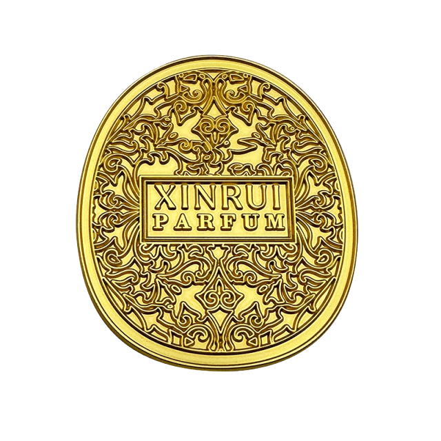 High-End Metal Perfume Label with Floral Logo | MOONLIGHT PERFUME Custom Sticker