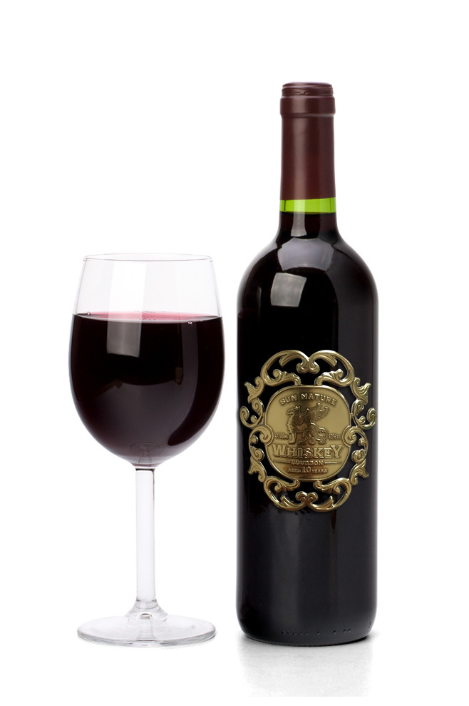 Custom XO cognac metal wine label