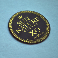 Custom XO cognac metal wine label