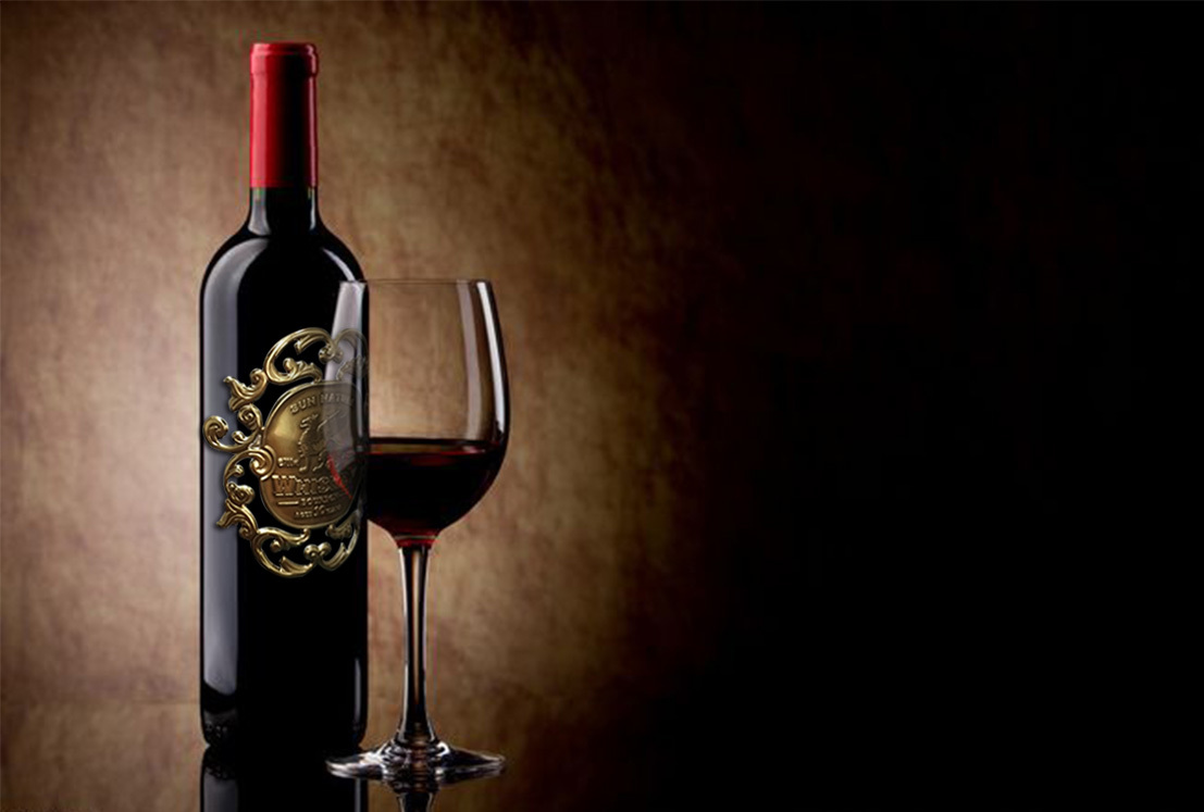 Custom XO cognac metal wine label