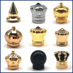 Zamac Perfume Cap  Factory Customized FEA15 Crimp Zamac Perfume Bottle Cap, Die Casting Electroplated Luxury Zinc Alloy Fragrance Closure