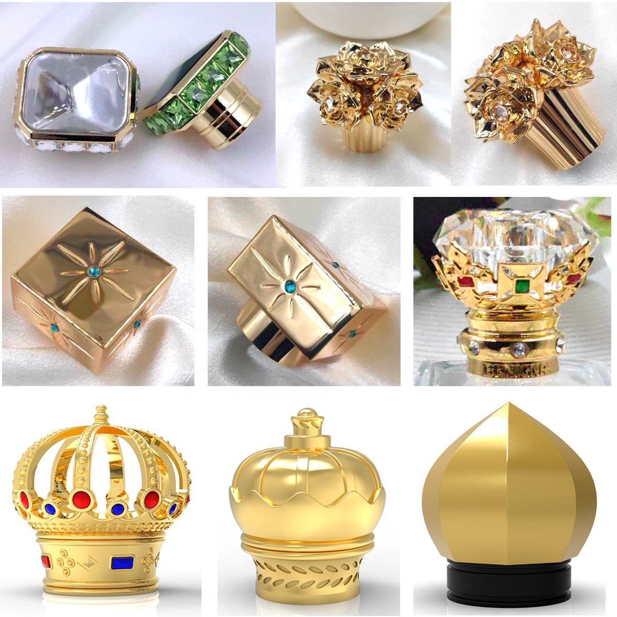 Zamac Perfume Cap Stripe Cylinder Zamac Perfume Cap, Factory Direct Supply, High End Zinc Alloy Closure for Perfume & Cosmetic Packaging